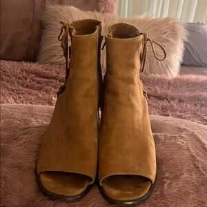 Frye Women's Brown Open-Toe Heeled Boots